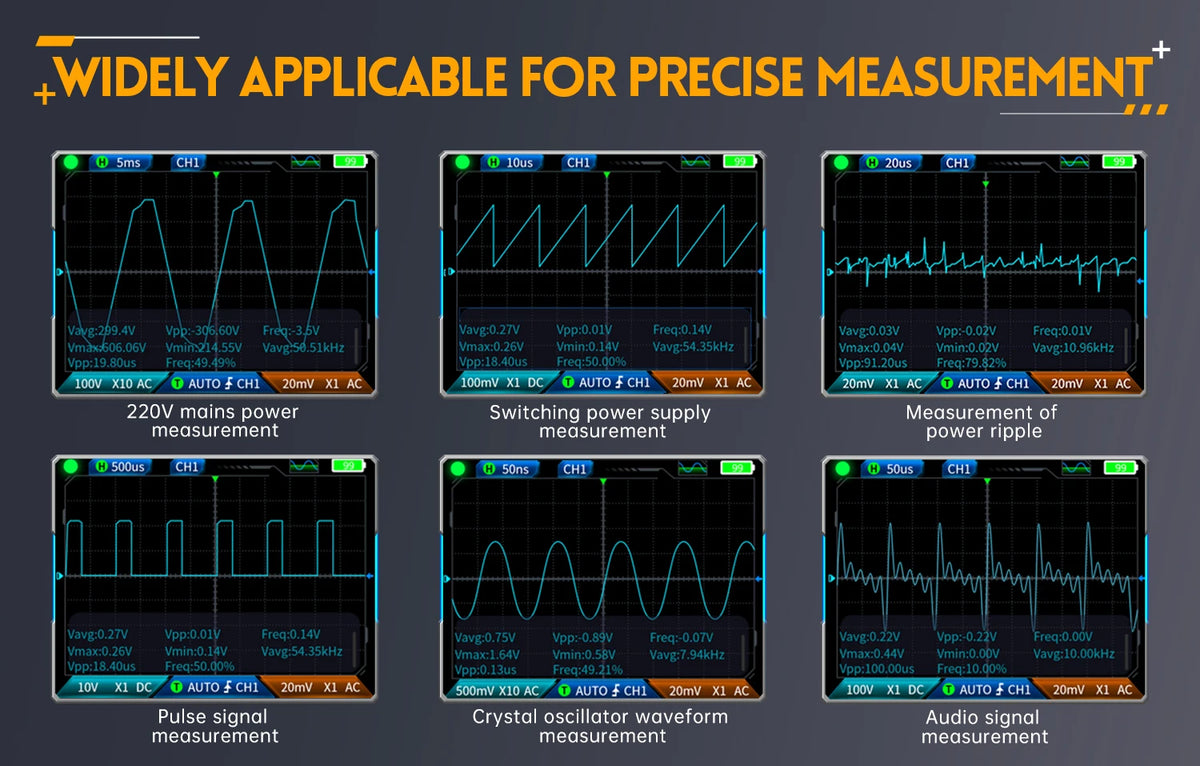 FNIRSI 2C23T 2C53T Upgrade 50MHz Handheld Digital Oscilloscope Multimeter Signal Generator  3 in 1 Dual Channel Automotive Tools