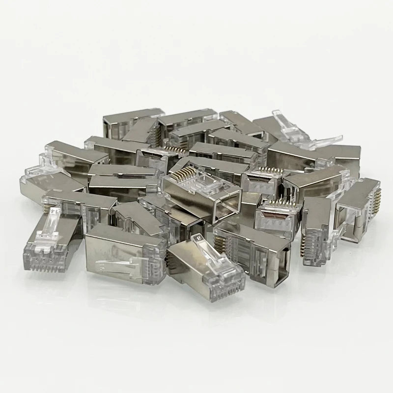 COMNEN  RJ45 Cat5/6/6A Pass Through Connectors Modular Plug , EZ to Crimp Modular Plug for Solid Or Stranded UTP Network Cable