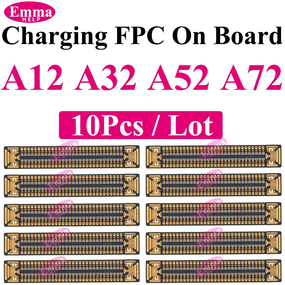 10pcs Original Charging Port FPC Connector For Samsung A04 A05 A14 A15 A24 A25 A34 A35 A52 A53 A54 A55 Mainboard Flex Clip
