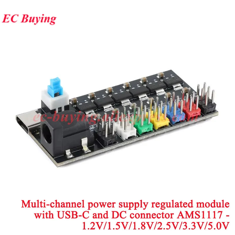 AMS1117 LM7805 Multi Channel Way Voltage Regulator Convertor Board Power Module Type-C AMS1117-1.2V/1.5V/1.8V/2.5V/3.3V/5.0V
