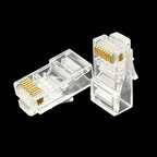 COMNEN  RJ45 Cat5/6/6A Pass Through Connectors Modular Plug , EZ to Crimp Modular Plug for Solid Or Stranded UTP Network Cable