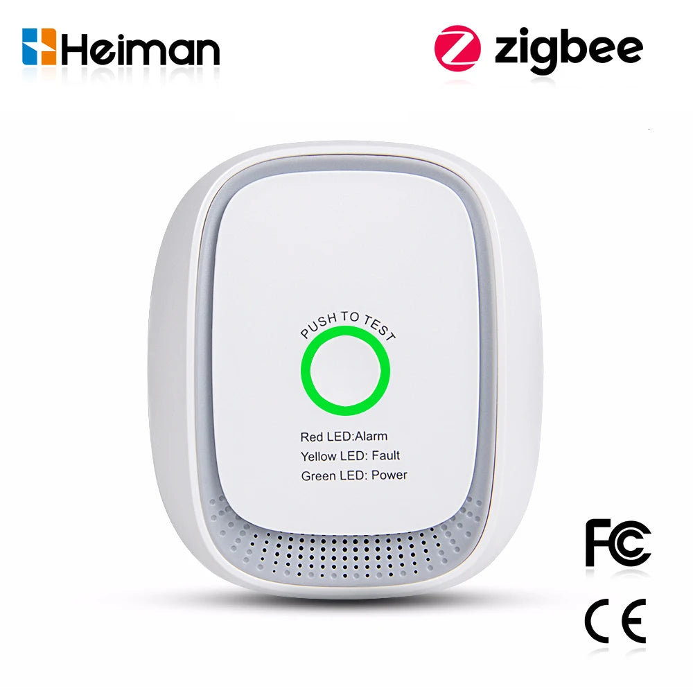 HEIMAN Standard Zigbee Combustible Gas Sensor – Natural Gas & LPG Leak Detector for Smart Home Security Alarm