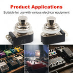 FILN SPST Momentary Soft Touch Push Button Stomp Foot Pedal Switch Electric Guitar Switch OFF-Momentary ON