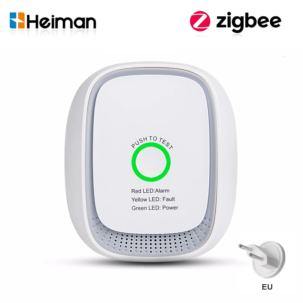 HEIMAN Standard Zigbee Combustible Gas Sensor – Natural Gas & LPG Leak Detector for Smart Home Security Alarm
