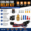 40 AMP Electric Cooling Fan Relay Kit with Thermostat Temperature Control Switch, Universal Radiator Fan Wiring Harness Kit for Car, Truck, SUV, Jeep & Custom Cooling Systems