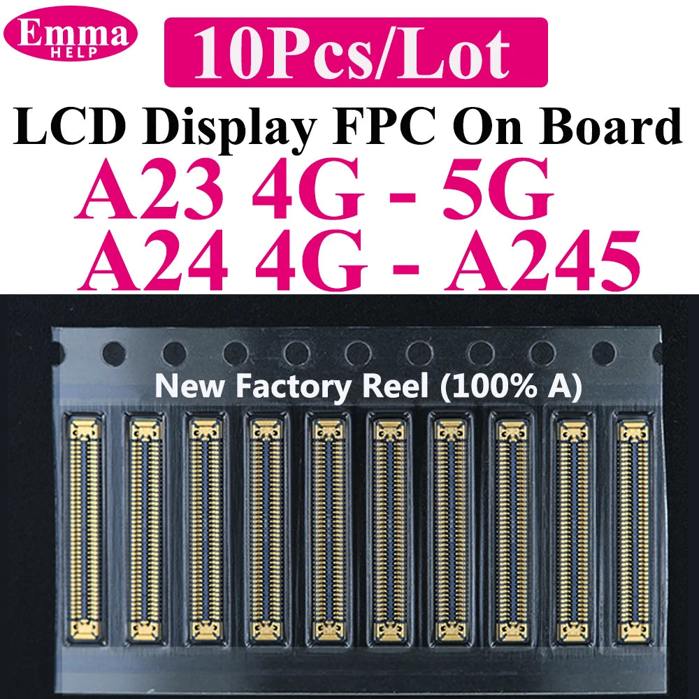 10pcs Connector FPC LCD Screen Motherboard For Samsung A15 A55 A35 A25 A05 A54 A34 A24 A14 A04  Display FPC On Board  78pin