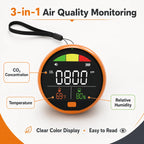 Fabisense PTH-21C Portable NDIR CO2 Detector with Temperature Humidity Carbon Dioxide Monitor for Home Office Car RV
