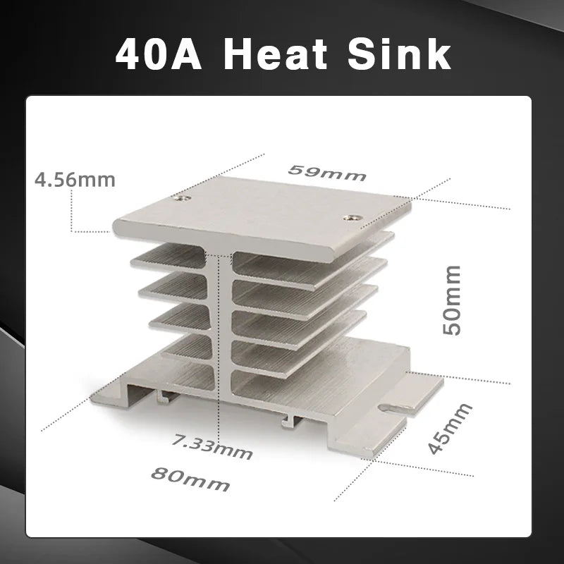 10A SSR 25A Solid State Relay 40A Output 3-32VDC 24-480VAC 220V Single Phase DC TO AC 40A Relay SSR HeatSink SSR 40DA