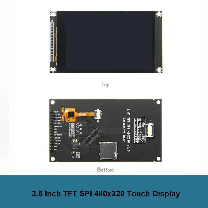 3.5 Inch IPS LCD Module TFT SPI Capacitive Touchscreen Display 3.5" 480x320 ST7796 Screen for Mega2560/C51/STM32/ESP32/Arduino