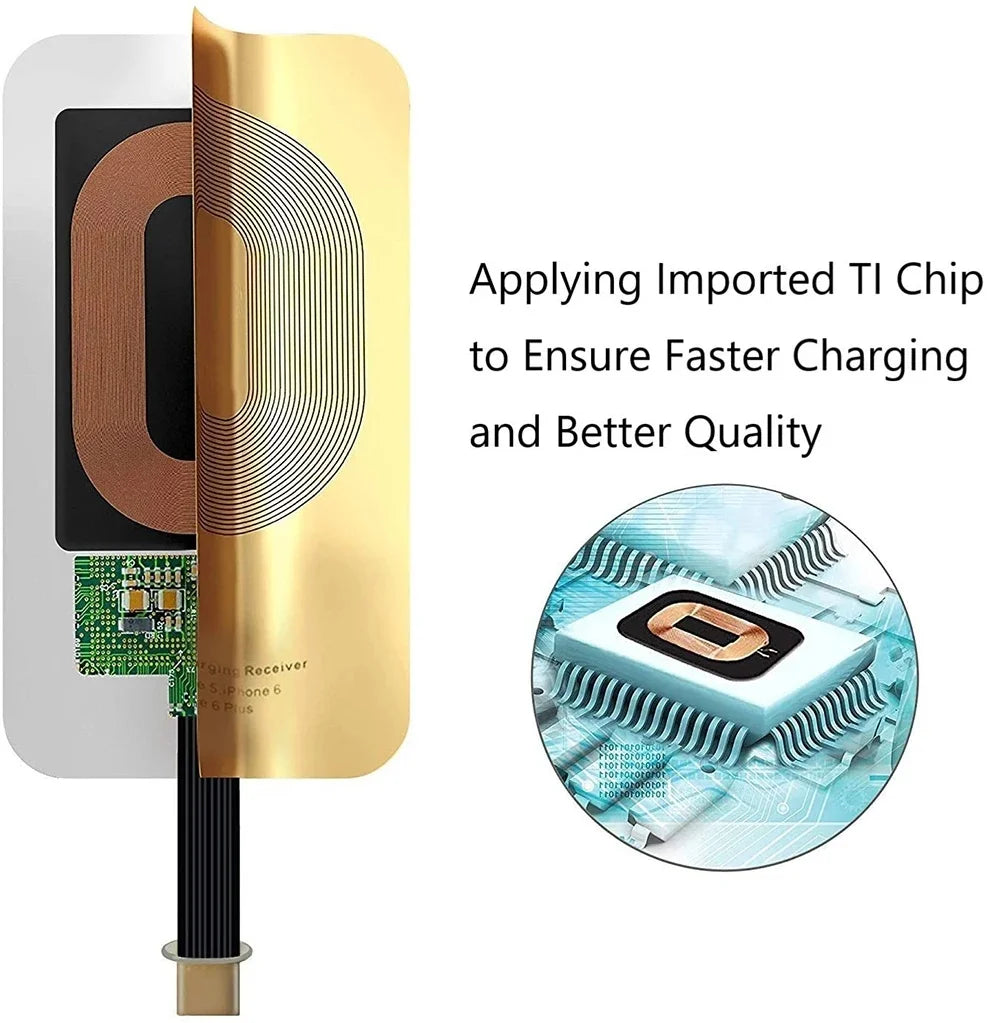 Type C Micro USB Universal Wireless Charging Receiver for Samsung Redmi Note iPhone 5S  6 7 SE Android Wireless Charger Adapter