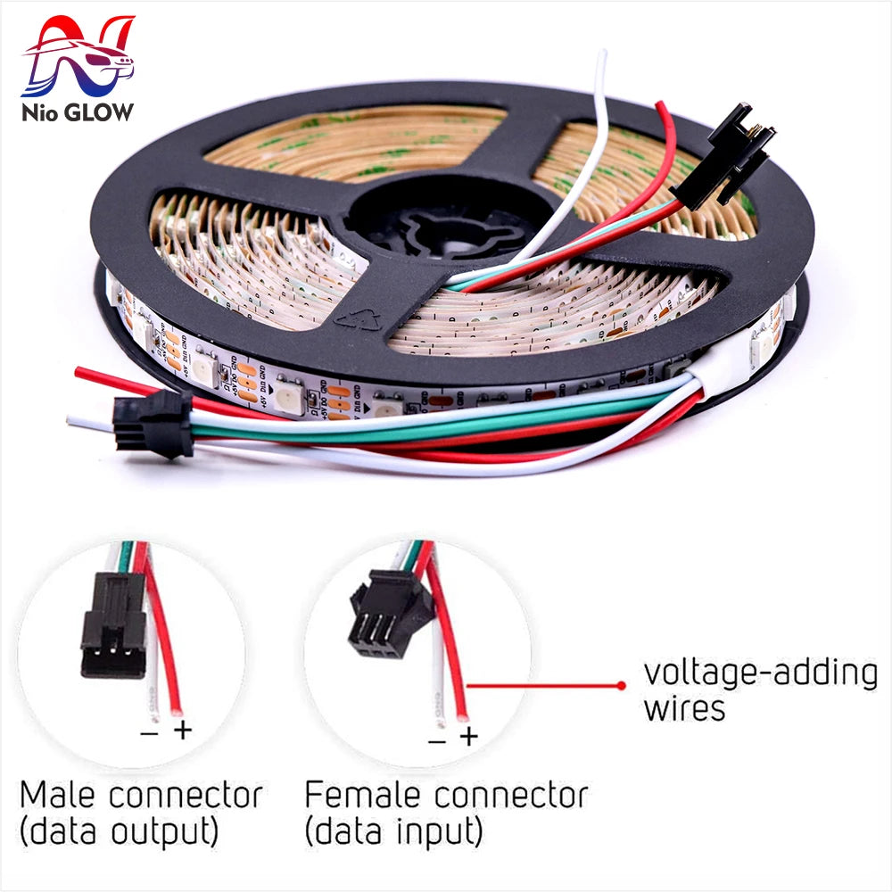 WS2812B WS2811 WS2815 WS2813 RGBIC LED Strip Lights 30/60/144 Pixels Per Meter Individually Addressable Smart Lights 5V/12V LED