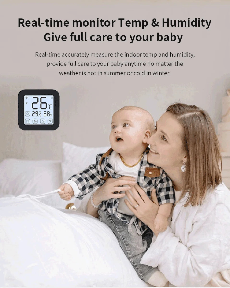 Thermometer Hygrometer With Tuya Temperature Humidity Sensor and AC Remote Backlight Support Work With Yandex Alexa SmartLife