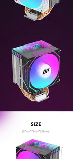 METALFISH ZH1400 CPU Cooler 4 HeatPipes 4PIN PWM Silent ARGB Fan For Intel 1700 1200 115X 1366 2011 AM5 AM4 AM3 x99 x79