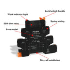 FCGK DC Control AC Slim Interface Solid State Relay Module DIN SSR Slim Relay DC Control DC 41F-1Z-C2/C4 SSR Relay DIN Rail
