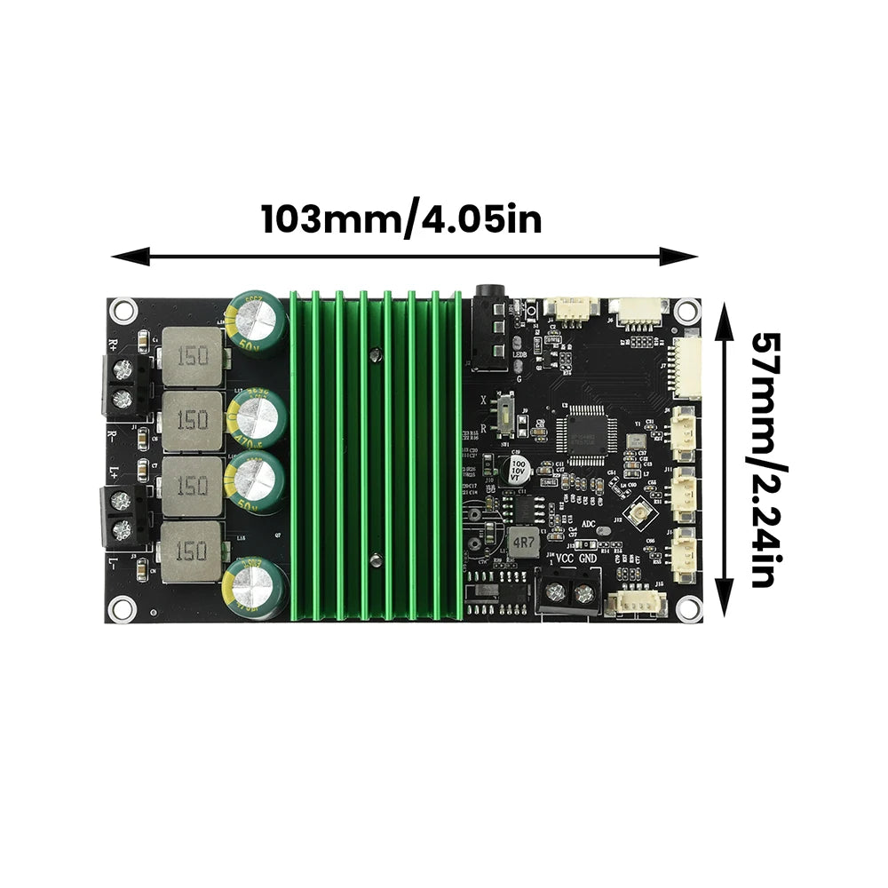 2X150W Bluetooth BT Amplifier Board Bass Enhancement EQ Adjustment Audio Amplifier Module with APP Tuning for DIY Car Audio