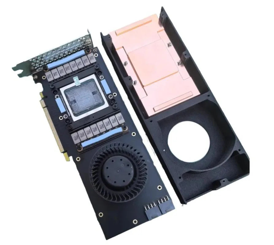 V100 SXM2 32g 16g to PCIe Adapter Card to PCIe Adapter Board, Pure Copper Cooling Turbofan and Adapter Card