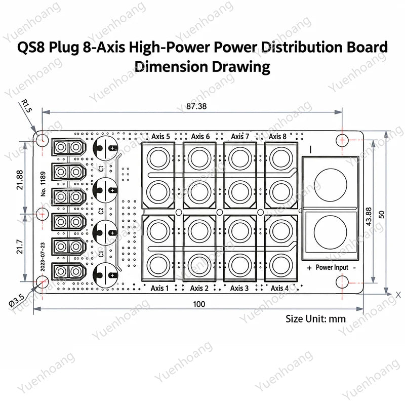 1PCS High Current QS8M Power Distribution Board Anti Interference Centralized Load Supply XT90 XT30 Multi Output PDB Module