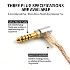 8 Core Silver Plated 2.5/3.5/4.4mm Balanced Cable To MMCX Connector Hifi Upgrade Cable For SE215 SE315 SE535 SE846