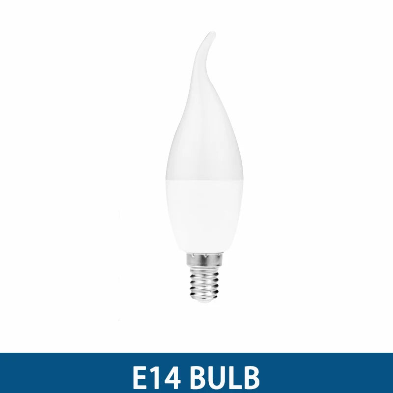6Pcs  led Light bulb E14 E27 LED Lamp Indoor Warm Cold White Light 3W 6W 9W 12W 15W 220V LED Candle Bulb Home Decor Chandelier
