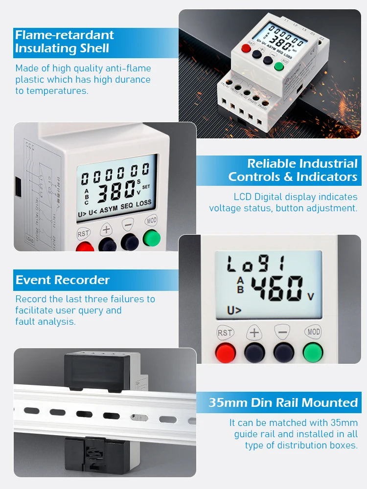 SVR1000   AC/DC LCD Display Single phase Overvoltage Relay Undervoltage Relay Protector
