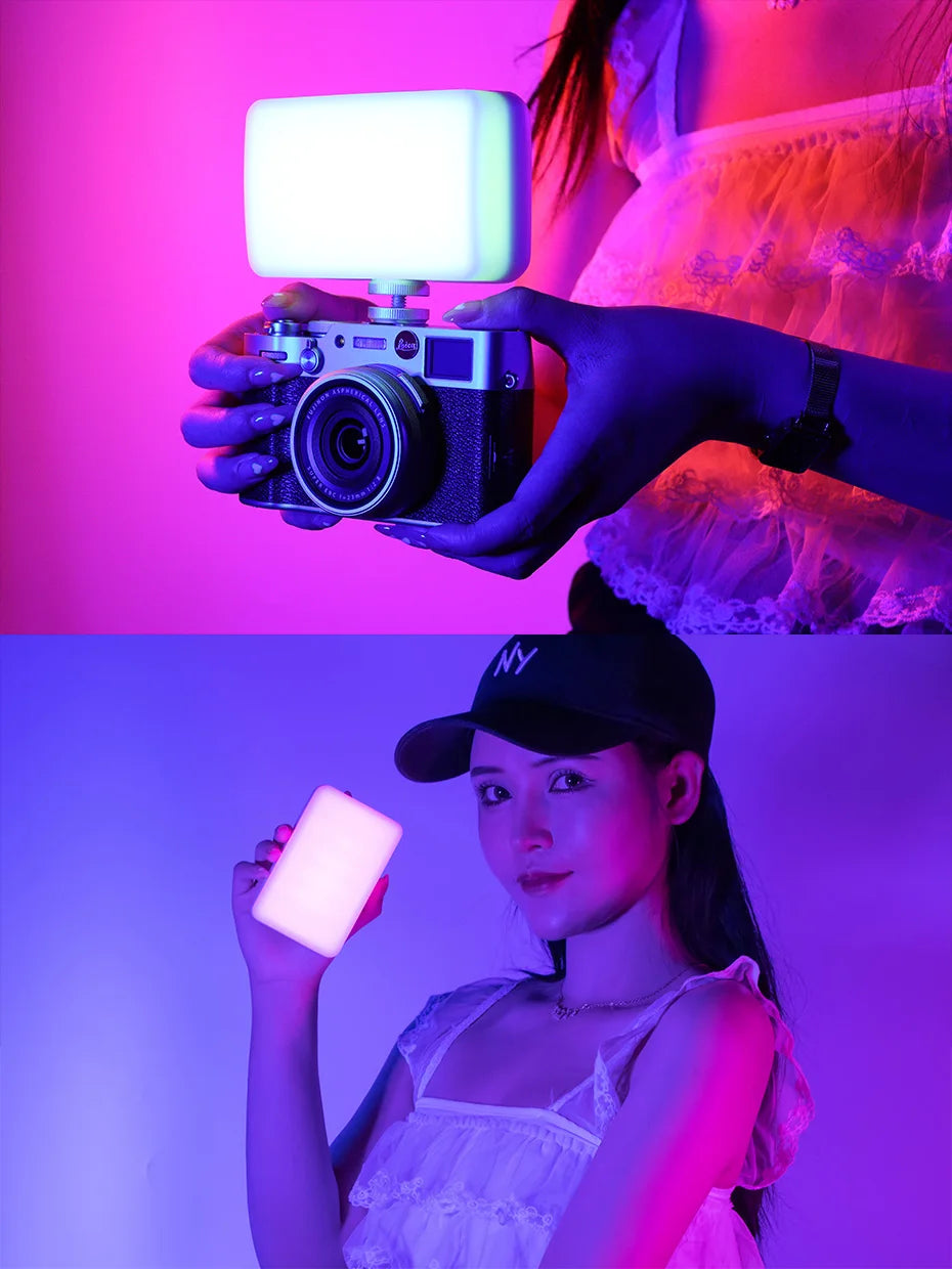 Ulanzi VL120 RGB Camera Light with Diffuser 2500-9000K CRI 95+ 3100mAh LED Video Light Panel for Camera Phone Photography Lights