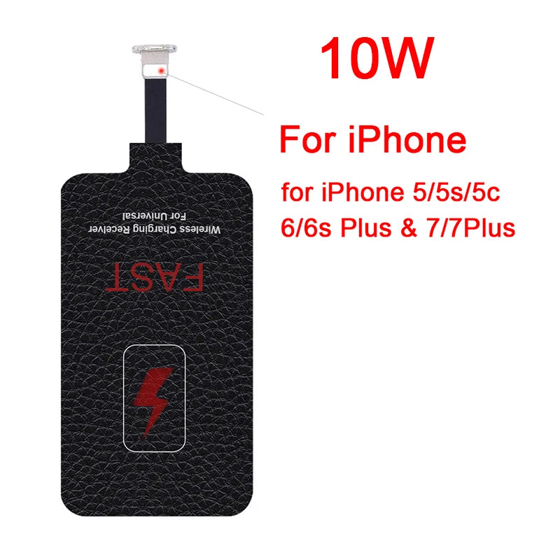 10W Wireless Charging Receiver for Samsung Huawei Xiaomi Iphone5-7 Universal Micro USB Type C Fast Wireless Charger Adapter