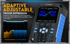 FNIRSI DPOX180H Handheld Dual Channel Digital Oscilloscope 180MHz-3DB 2 In 1 Function Signal Generator Fluorescence Display ZOOM