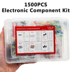 1500PCS Electronic Components Kit Resistor Electrolytic Capacitor  F5mmLED F3mmLED  Diode Transistor  Ceramic Capacitor with Box