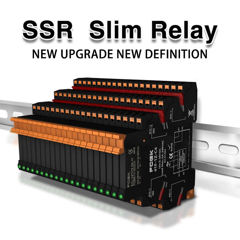 FCGK DC Control AC Slim Interface Solid State Relay Module DIN SSR Slim Relay DC Control DC 41F-1Z-C2/C4 SSR Relay DIN Rail