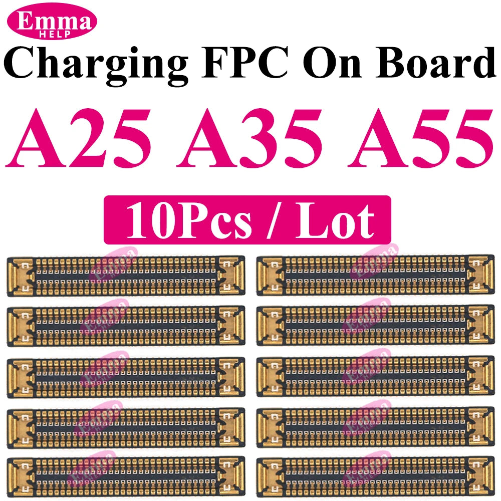 10pcs Original Charging Port FPC Connector For Samsung A04 A05 A14 A15 A24 A25 A34 A35 A52 A53 A54 A55 Mainboard Flex Clip