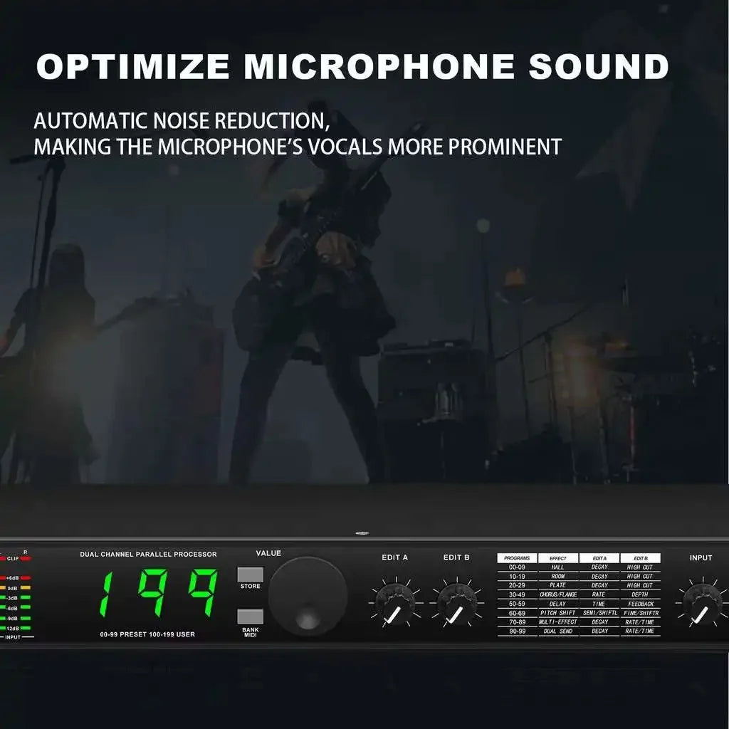 Dual-Channel Programmable Digital Effector 24-Bit Signal Processing Reverb Delay Ktv Stage Performance Effector