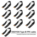 OSOYOO Ribbon Flex Extension 15Pin 1mm Pitch Set 8inch/200mm for Raspberry Pi, Cover Film High Precision Anti-Interference Flex