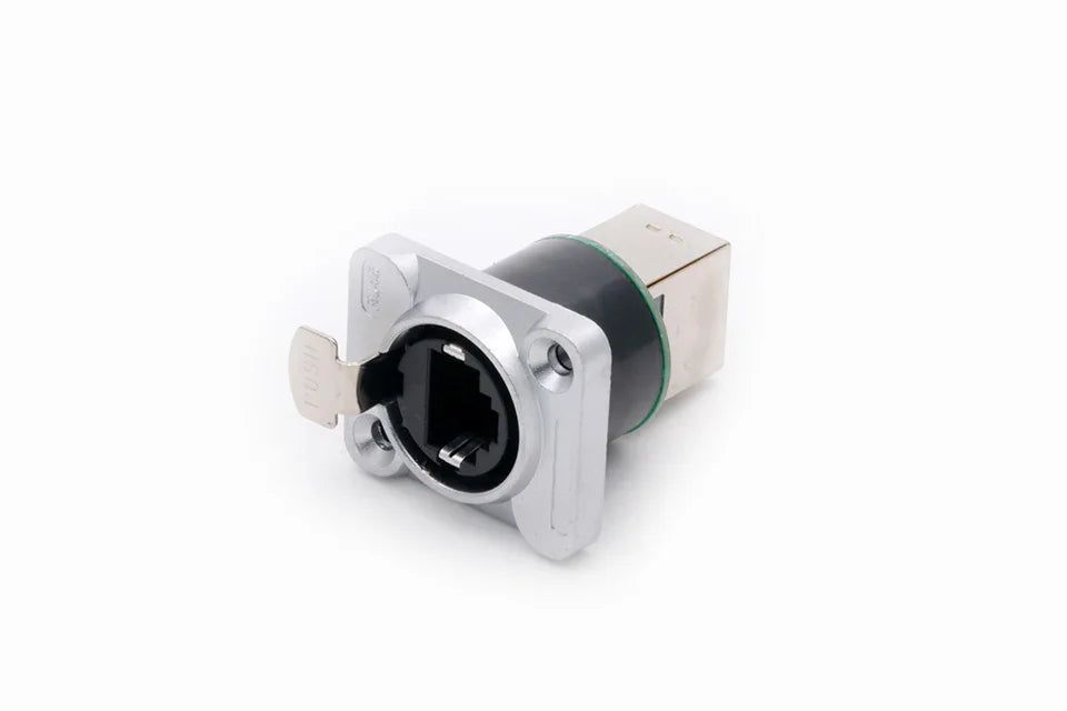 1pc D Type RJ45 Network 8P8C Female Panel Mount PCB Socket RJ45 CAT5/5E/6 Ethernet Extension Adapter Industrial RJ45 Connector