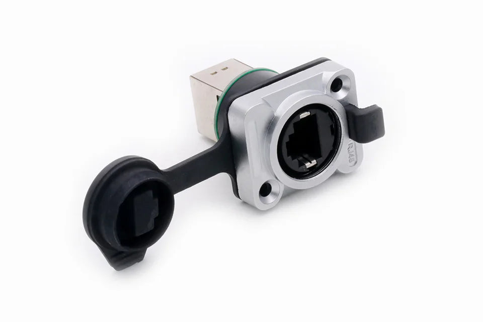 1pc D Type RJ45 Network 8P8C Female Panel Mount PCB Socket RJ45 CAT5/5E/6 Ethernet Extension Adapter Industrial RJ45 Connector