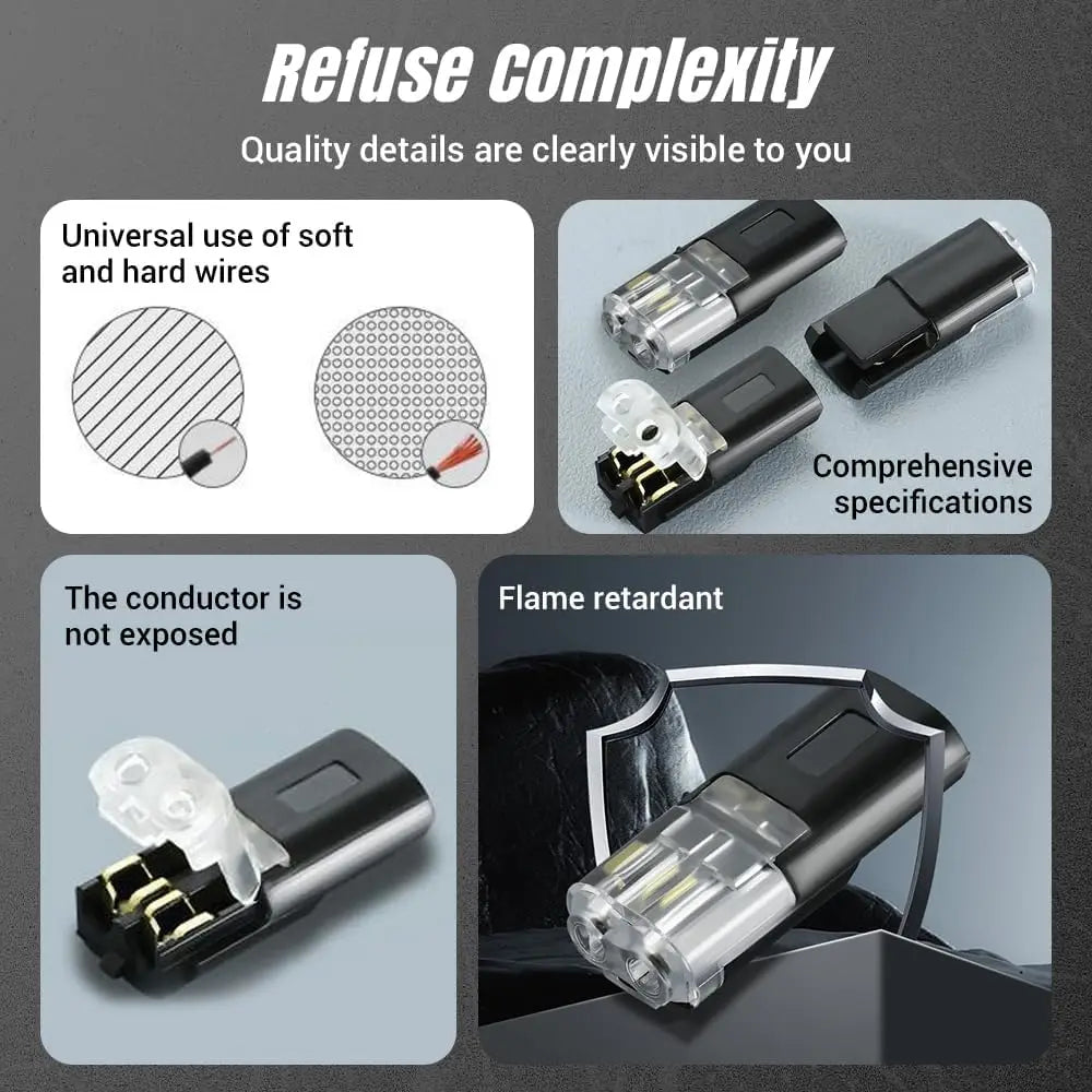 80PCS Plug-In Quick Wire Connectors Reusable Terminal Block Set, Lever Lock Electrical Cable Connectors, 30x 1-Pin & 50x 2-Pin Splicing Connectors for Solid & Stranded Wires, DIY Home Wiring