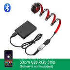 USB Bluetooth RGB Led Strip Light Battery Powered Scooter Flexible Diode Tape Led Backlight For Bicycle Skateboard Bike Lighting