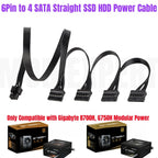 Modular Power Cable for Gigabyte GP-B700H 700W, GP-G750H 750W, GPU PCIe 8Pin 6+2Pin, CPU 4+4Pin, SATA, Molex IDE 4Pin, ATX 24Pin