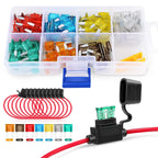 120PCS Mini/Standard  ATM/APM Blade Fuse 5A/7.5A/10A/15A/20A/25A/30A AMP Set with 10 Pack 14AWG ATC/ATO Inline Fuse Holder