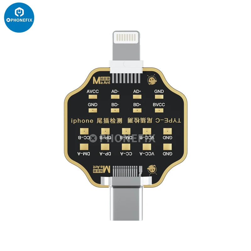 Mechanic T-824 No Disassembly Required Mobile Phone Tail Insertion Detector Digital Display Current Power Check Type-C Lightning