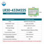 SX1262 LoRa Wireless Module 868Mhz 915Mhz 433 475Mhz DX-LR30 22dBm 8KM Long Range SMD RF Module Power Supply