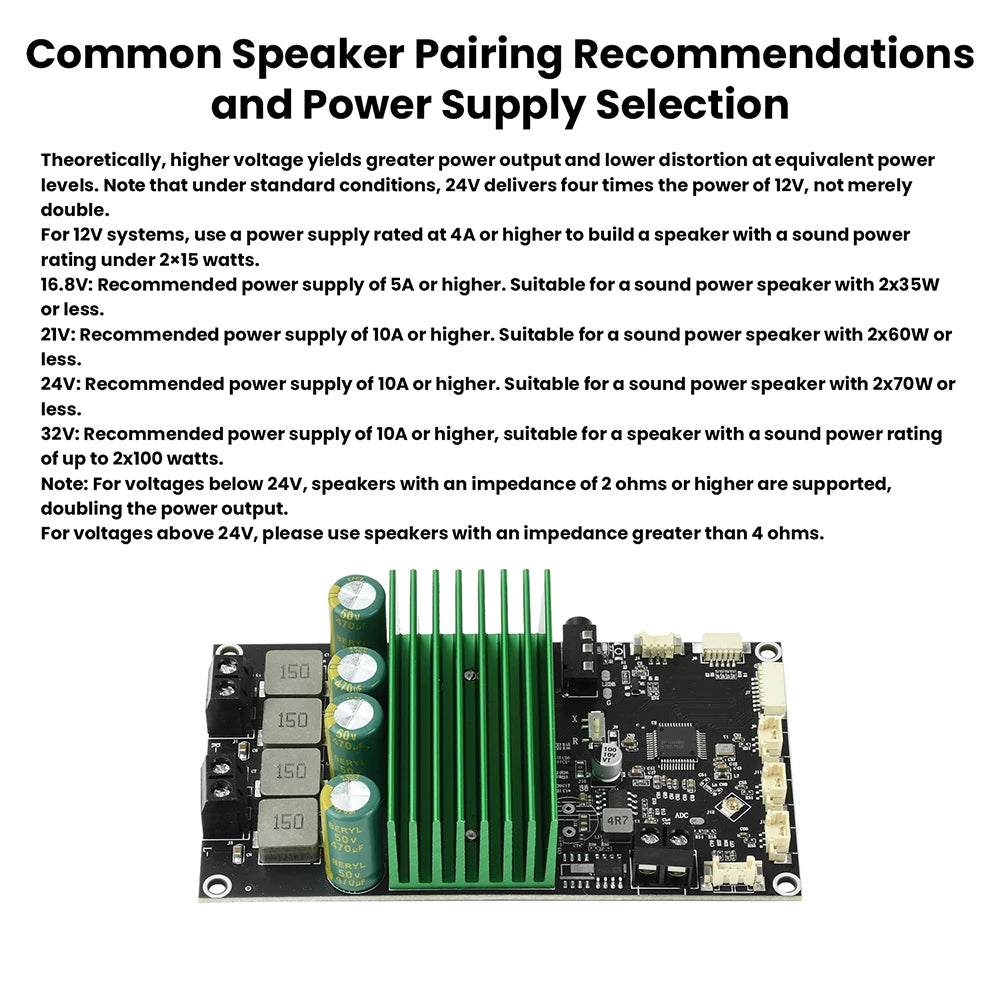 2X150W Bluetooth BT Amplifier Board Bass Enhancement EQ Adjustment Audio Amplifier Module with APP Tuning for DIY Car Audio