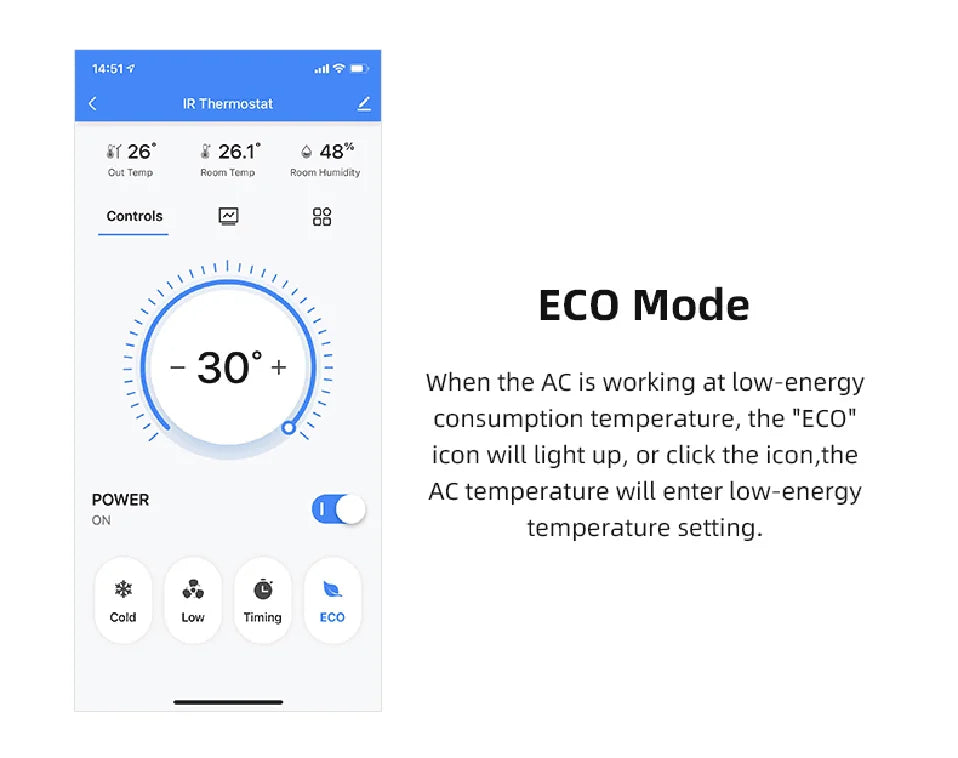 Thermometer Hygrometer With Tuya Temperature Humidity Sensor and AC Remote Backlight Support Work With Yandex Alexa SmartLife