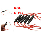 X Autohaux 5/10pcs 5*20MM Glass Tube Fuse Holder Screw Type Quick Blow 5X20MM Fuses 22AWG Wire 250V Car Accessories Auto Parts