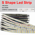 6mm 2835 S Led Strip Bendable DIY Neon Tape Light DC12V 120LED/m for DIYNeon Sign Letter Flexible Foldable String Lamp