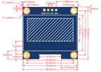 1.3 Inch OLED Display Module 1.3" IIC I2C SH1106 128X64 4Pin Blue/White OLED Screen Module for Arduino IDE/Raspberry Pi