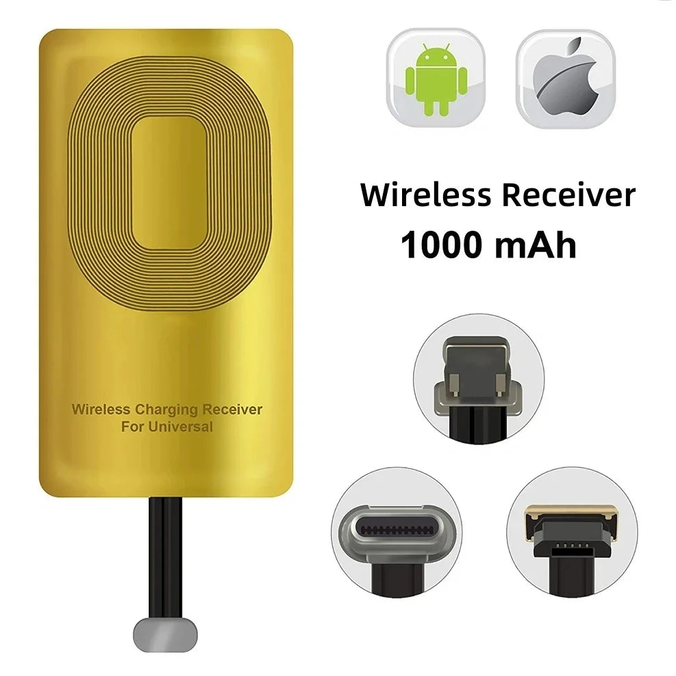 Type C Micro USB Universal Wireless Charging Receiver for Samsung Redmi Note iPhone 5S  6 7 SE Android Wireless Charger Adapter