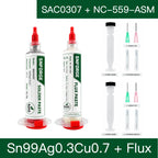SAC305 Solder Paste Welding Tin Sn99Ag0.3Cu0.7 Sn96.5Ag3.0Cu0.5 BGA Welding PCB SMD SMT Flux Lead-Free Soldering Repair No-clean