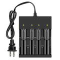 Skywolfeye 4 Bay Smart Universal Charger for 3.7V Rechargeable Li-ion Batteries Compatible 18650 26650 22650 14500 16340(CR123)