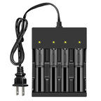 Skywolfeye 4 Bay Smart Universal Charger for 3.7V Rechargeable Li-ion Batteries Compatible 18650 26650 22650 14500 16340(CR123)