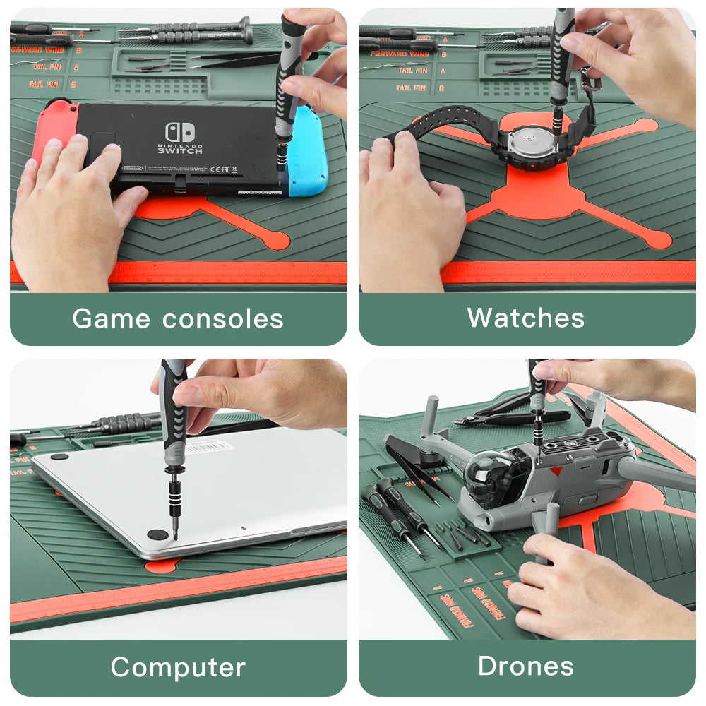 Drone Professional Maintenance Work Pad with Magnetic Insulation Heat-resistant Workbench Anti-scalding Mat for Soldering